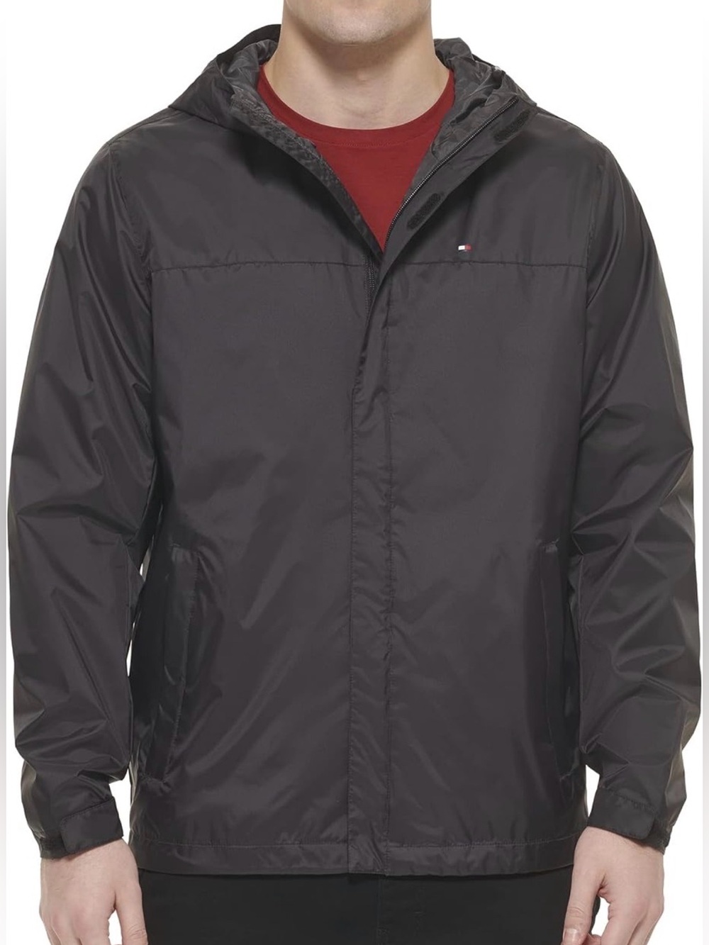 Tommy Hilfiger Mens Lightweight Breathable Waterproof Hooded Jacket